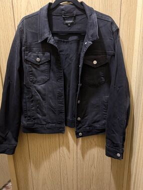 Black Denim Jacket - Size XL